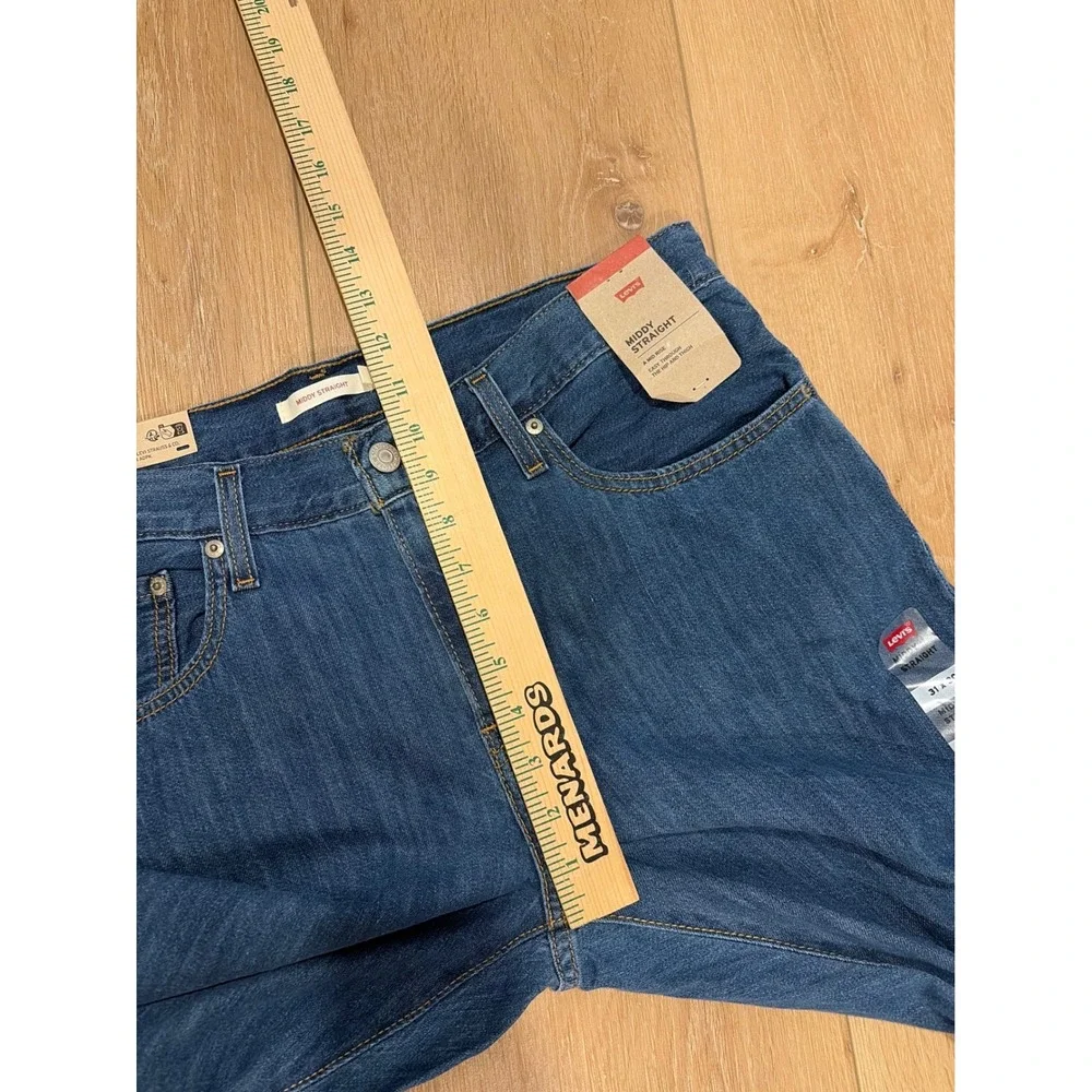 Levis Middy Straight Jeans Womens 31x30 Medium Wash Blue Denim read
